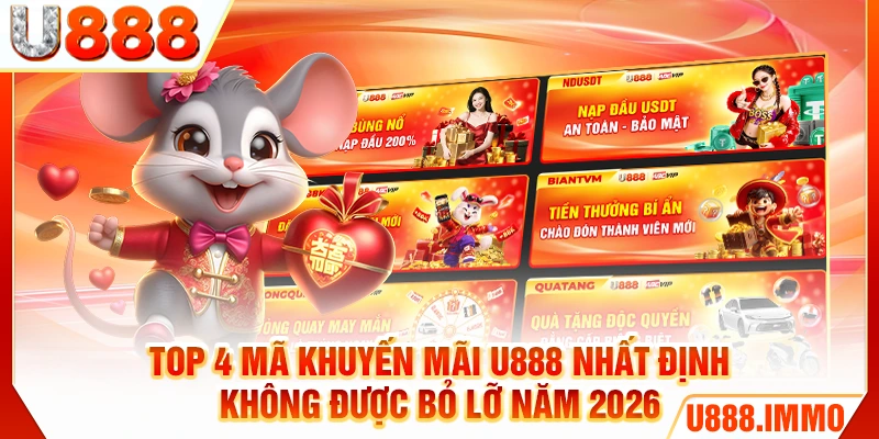 Top 4 mã khuyến mãi U888 nhất định không được bỏ lỡ năm 2026